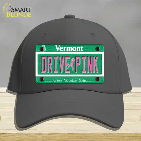 Drive Pink Vermont Novelty License Plate Hat Cotton / Charcoal