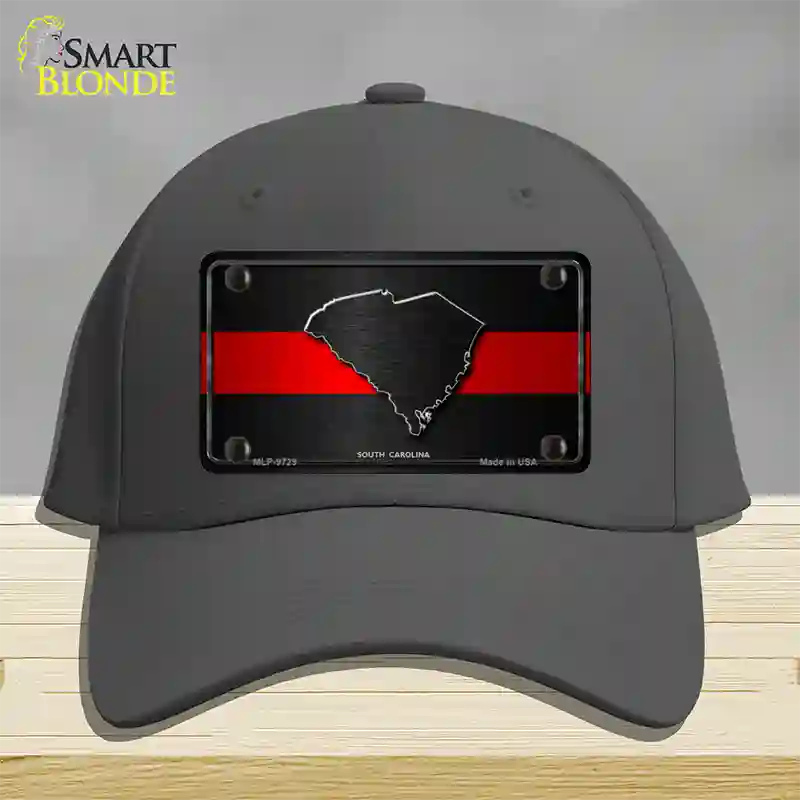 South Carolina Thin Red Line Novelty License Plate Hat Cotton / Charcoal