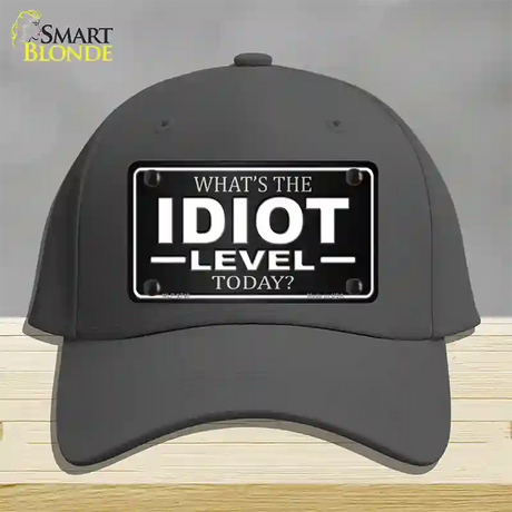 Idiot Level Novelty License Plate Hat Cotton / Charcoal