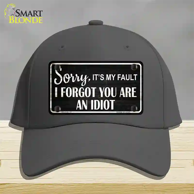 Sorry I Forgot Novelty License Plate Hat Cotton / Charcoal