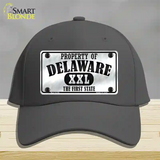 Property Of Delaware Novelty License Plate Hat Cotton / Charcoal