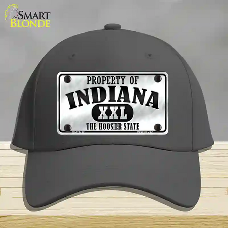 Property Of Indiana Novelty License Plate Hat Cotton / Charcoal