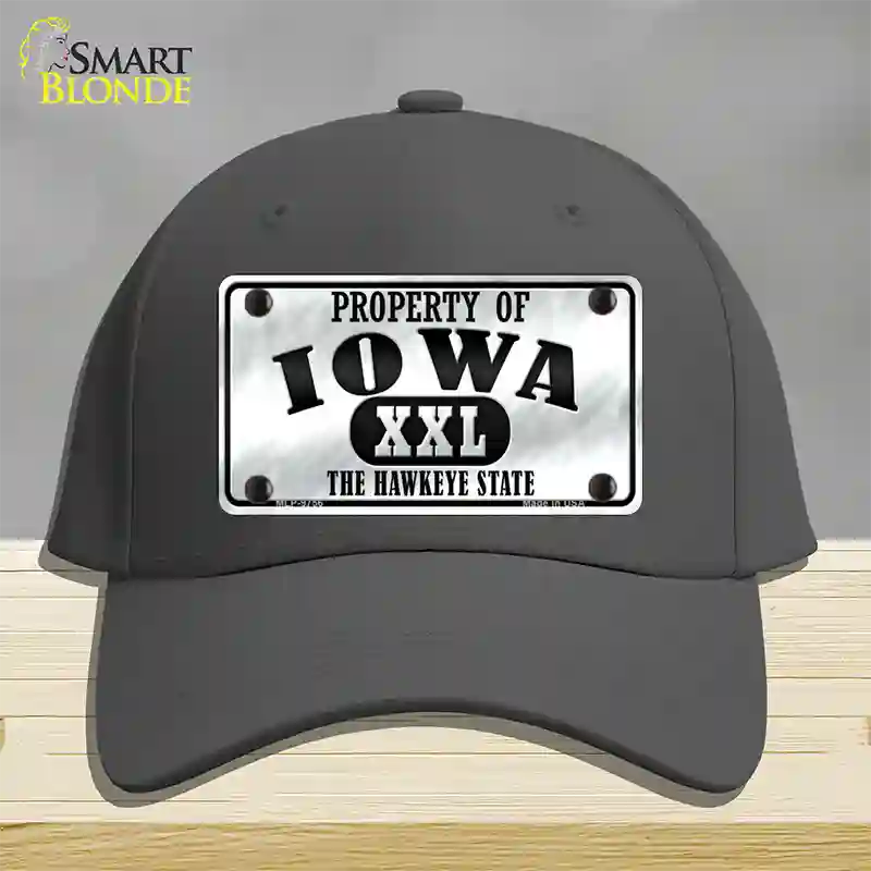 Property Of Iowa Novelty License Plate Hat Cotton / Charcoal