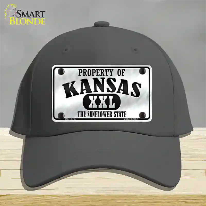 Property Of Kansas Novelty License Plate Hat Cotton / Charcoal