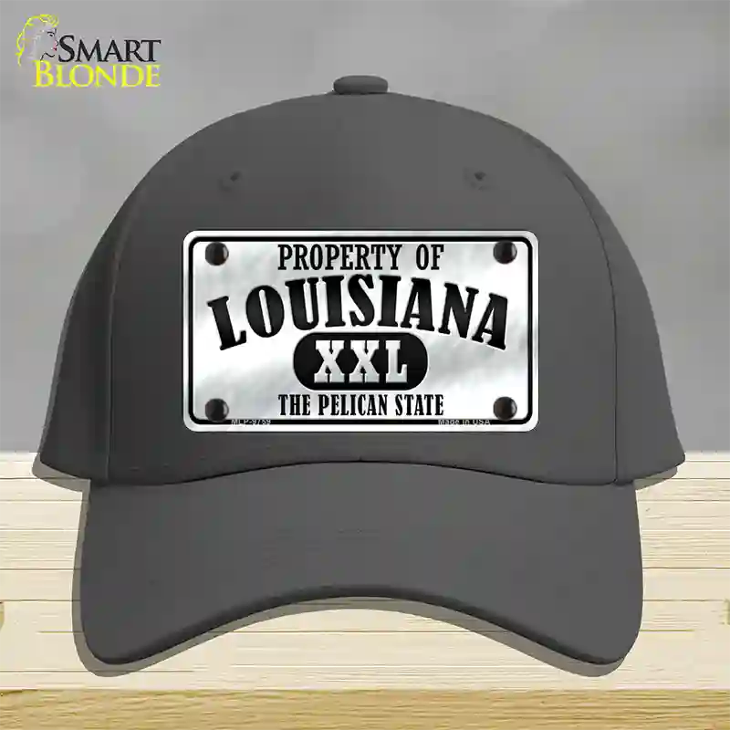 Property Of Louisiana Novelty License Plate Hat Cotton / Charcoal