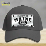 Property Of Maine Novelty License Plate Hat Cotton / Charcoal