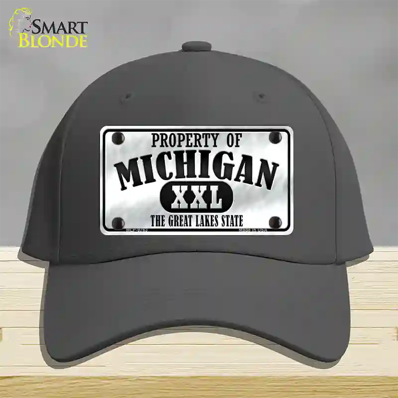 Property Of Michigan Novelty License Plate Hat Cotton / Charcoal