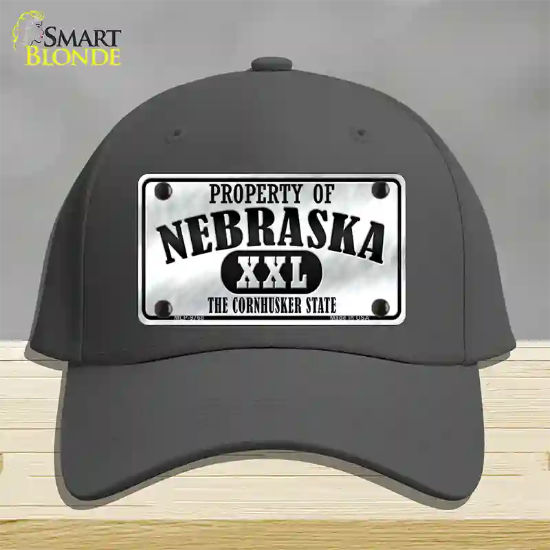 Property Of Nebraska Novelty License Plate Hat Cotton / Charcoal