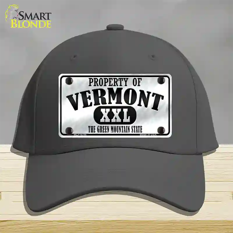 Property Of Vermont Novelty License Plate Hat Cotton / Charcoal