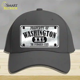 Property Of Washington Novelty License Plate Hat Cotton / Charcoal