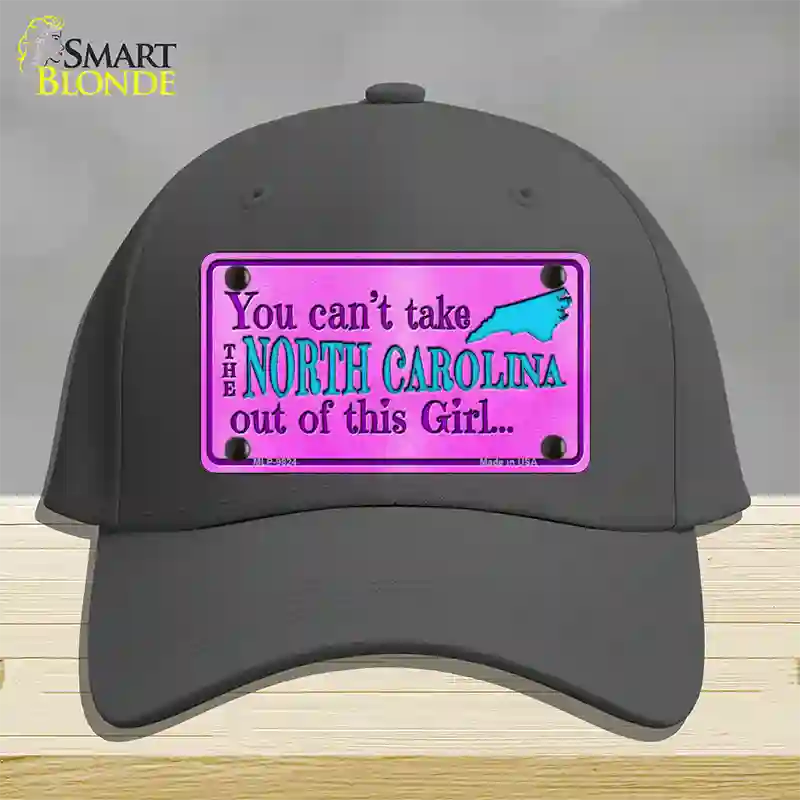 North Carolina Girl Novelty License Plate Hat Cotton / Charcoal