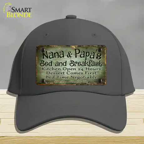 Nana And Papas Bed And Breakfast Novelty License Plate Hat Cotton / Charcoal