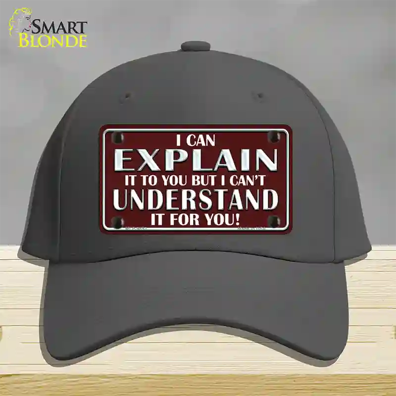 I Can Explain Novelty License Plate Hat Cotton / Charcoal