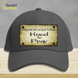 Kneel And Pray Novelty License Plate Hat Cotton / Charcoal