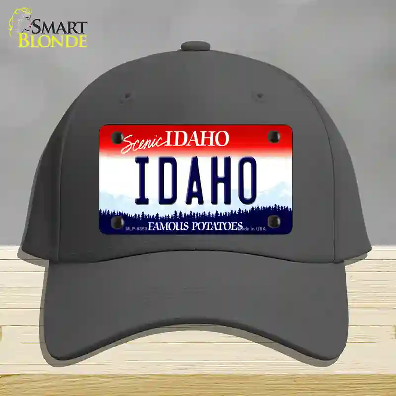 Scenic Idaho Novelty License Plate Hat Cotton / Charcoal