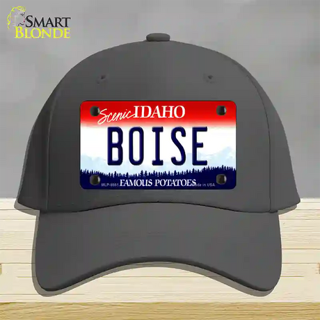 Boise Idaho Novelty License Plate Hat Cotton / Charcoal