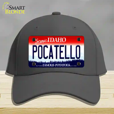 Pocatello Idaho Novelty License Plate Hat Cotton / Charcoal