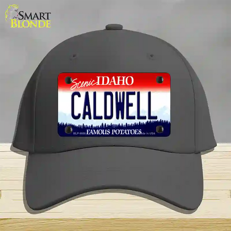 Caldwell Idaho Novelty License Plate Hat Cotton / Charcoal