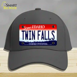 Twin Falls Idaho Novelty License Plate Hat Cotton / Charcoal