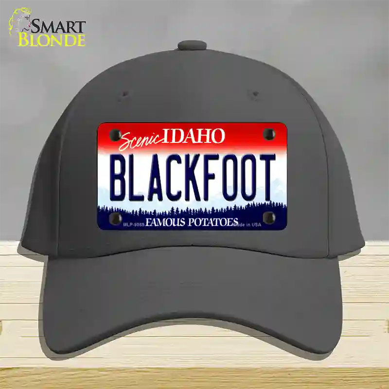 Blackfoot Idaho Novelty License Plate Hat Cotton / Charcoal