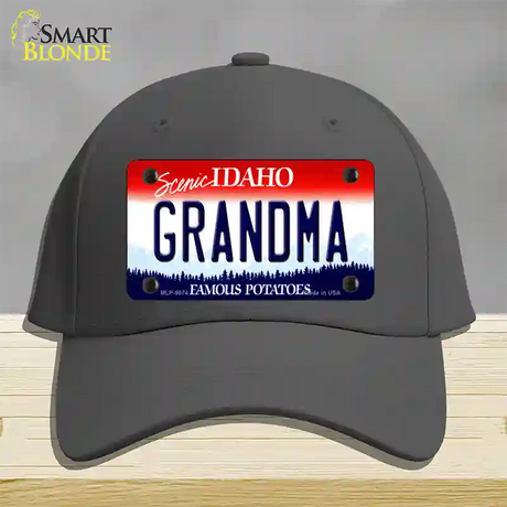 Grandma Idaho Novelty License Plate Hat Cotton / Charcoal