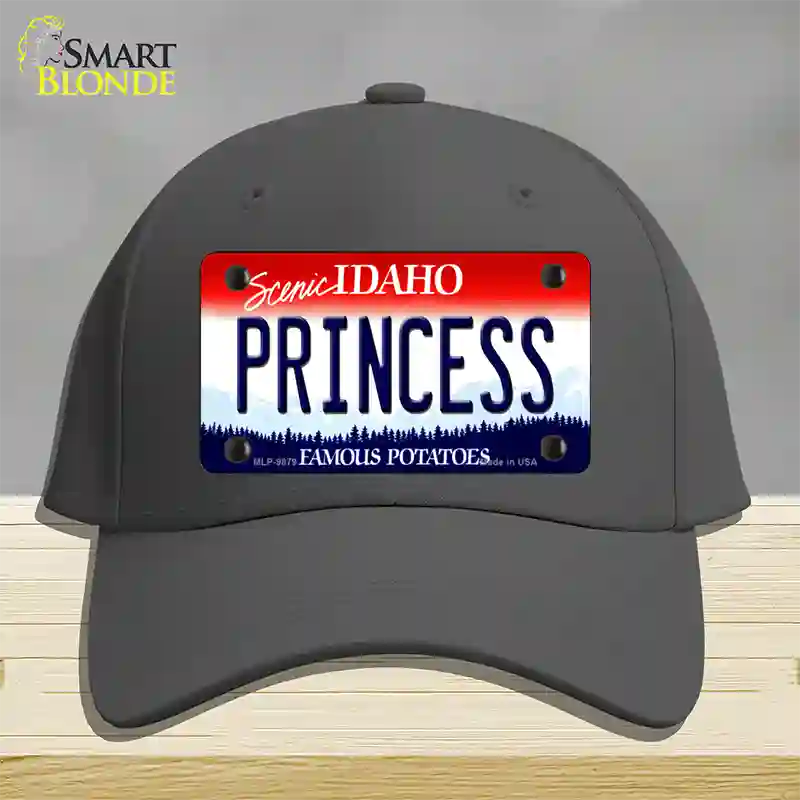 Princess Idaho Novelty License Plate Hat Cotton / Charcoal