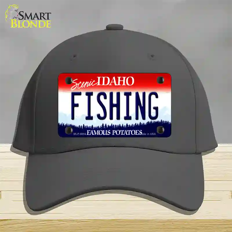 Fishing Idaho Novelty License Plate Hat Cotton / Charcoal