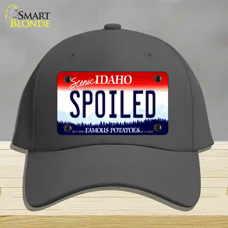 Spoiled Idaho Novelty License Plate Hat Cotton / Charcoal