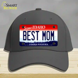 Best Mom Idaho Novelty License Plate Hat Cotton / Charcoal