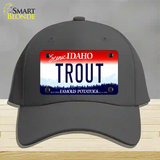 Trout Idaho Novelty License Plate Hat Cotton / Charcoal