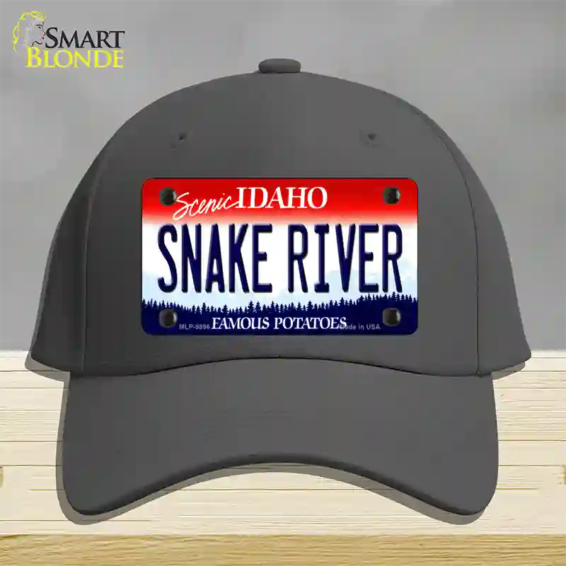 Snake River Idaho Novelty License Plate Hat Cotton / Charcoal