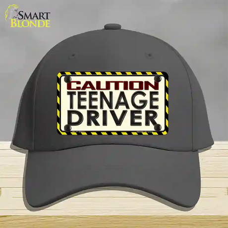 Caution Teenage Driver Novelty License Plate Hat Cotton / Charcoal