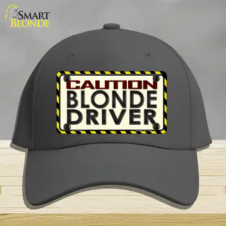 Caution Blonde Driver Novelty License Plate Hat Cotton / Charcoal