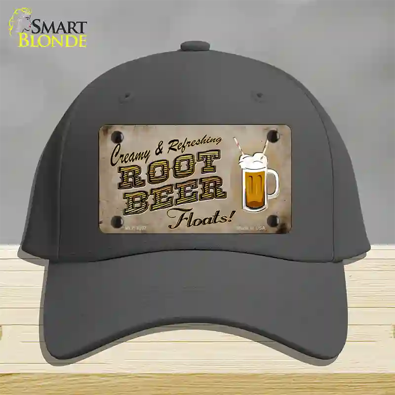 Root Beer Floats Novelty License Plate Hat Cotton / Charcoal