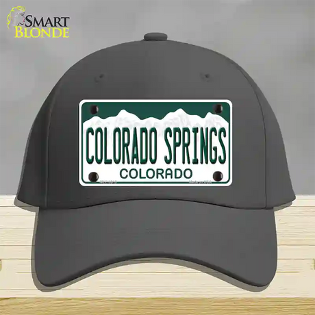 Colorado Springs Colorado Novelty License Plate Hat Cotton / Charcoal