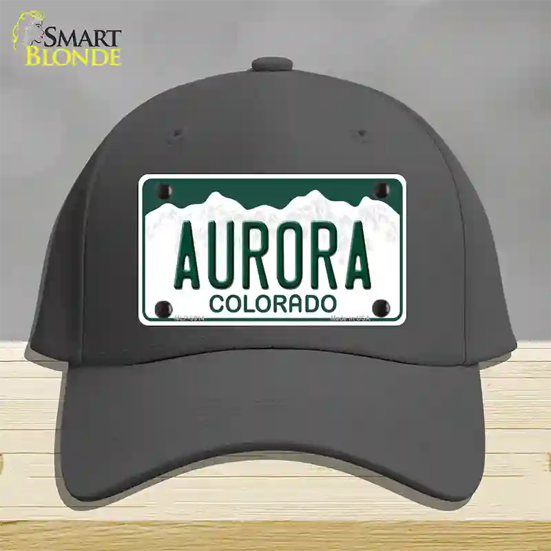 Aurora Colorado Novelty License Plate Hat Cotton / Charcoal