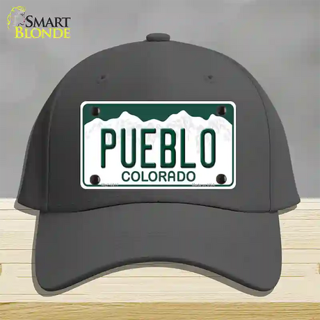 Pueblo Colorado Novelty License Plate Hat Cotton / Charcoal