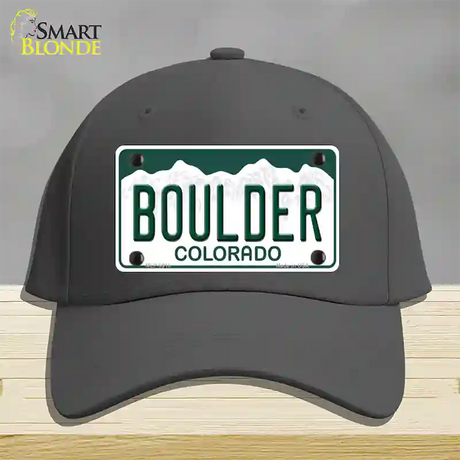 Boulder Colorado Novelty License Plate Hat Cotton / Charcoal