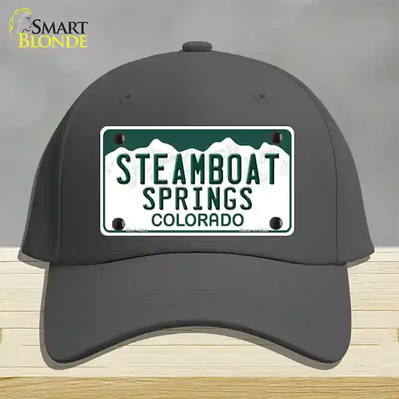 Steamboat Springs Colorado Novelty License Plate Hat Cotton / Charcoal