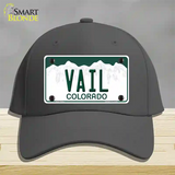 Vail Colorado Novelty License Plate Hat Cotton / Charcoal