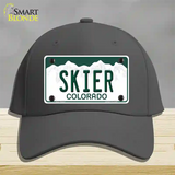 Skier Colorado Novelty License Plate Hat Cotton / Charcoal