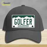 Golfer Colorado Novelty License Plate Hat Cotton / Charcoal