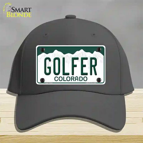 Golfer Colorado Novelty License Plate Hat Cotton / Charcoal