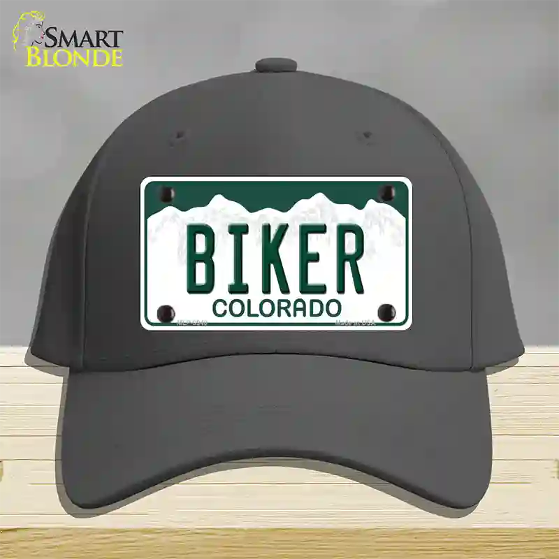 Biker Colorado Novelty License Plate Hat Cotton / Charcoal