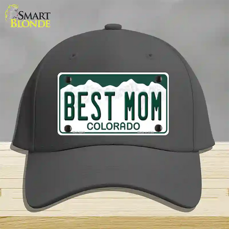 Best Mom Colorado Novelty License Plate Hat Cotton / Charcoal