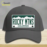 Rocky Mountains Colorado Novelty License Plate Hat Cotton / Charcoal