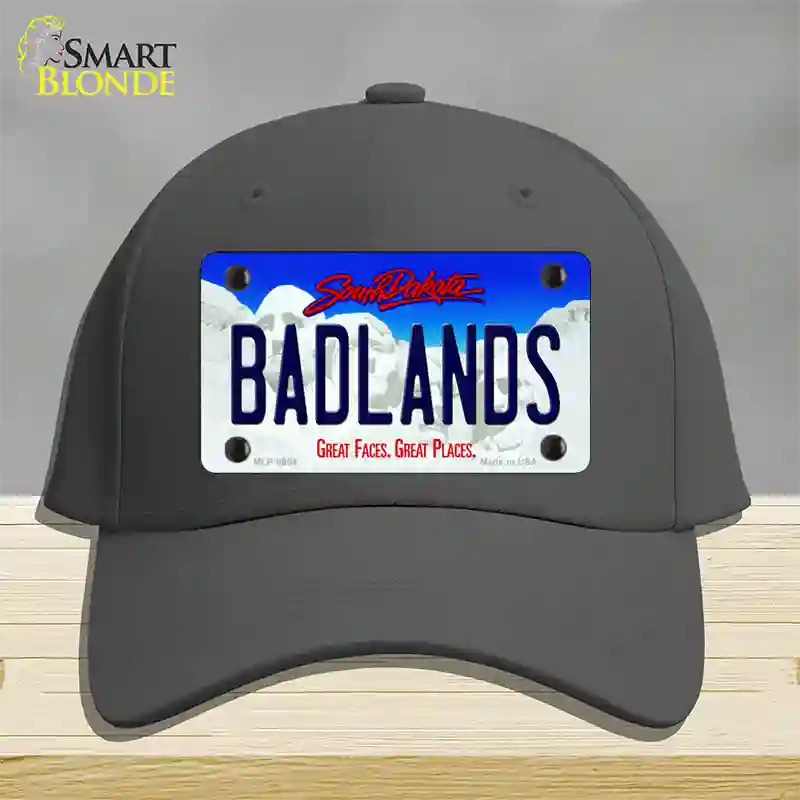 Badlands South Dakota Novelty License Plate Hat Cotton / Charcoal