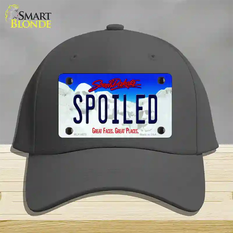 Spoiled South Dakota Novelty License Plate Hat Cotton / Charcoal