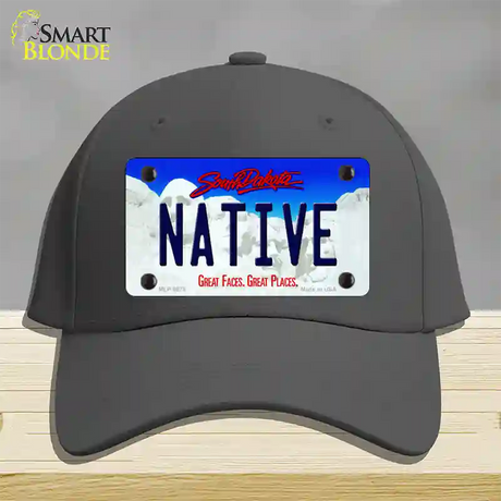 Native South Dakota Novelty License Plate Hat Cotton / Charcoal