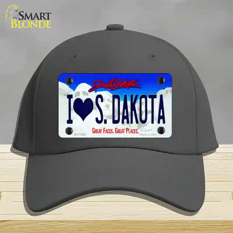 I Love South Dakota Novelty License Plate Hat Cotton / Charcoal